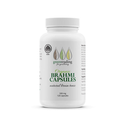 Organic Brahmi Capsules 500mg - greentradingaustralia