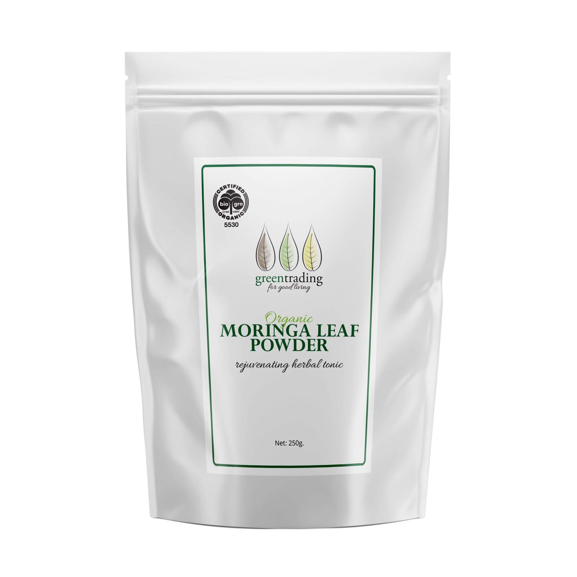 Organic Moringa Leaf Powder 250g - greentradingaustralia