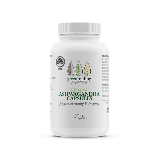 Organic Ashwagandha Capsules 500mg - greentradingaustralia