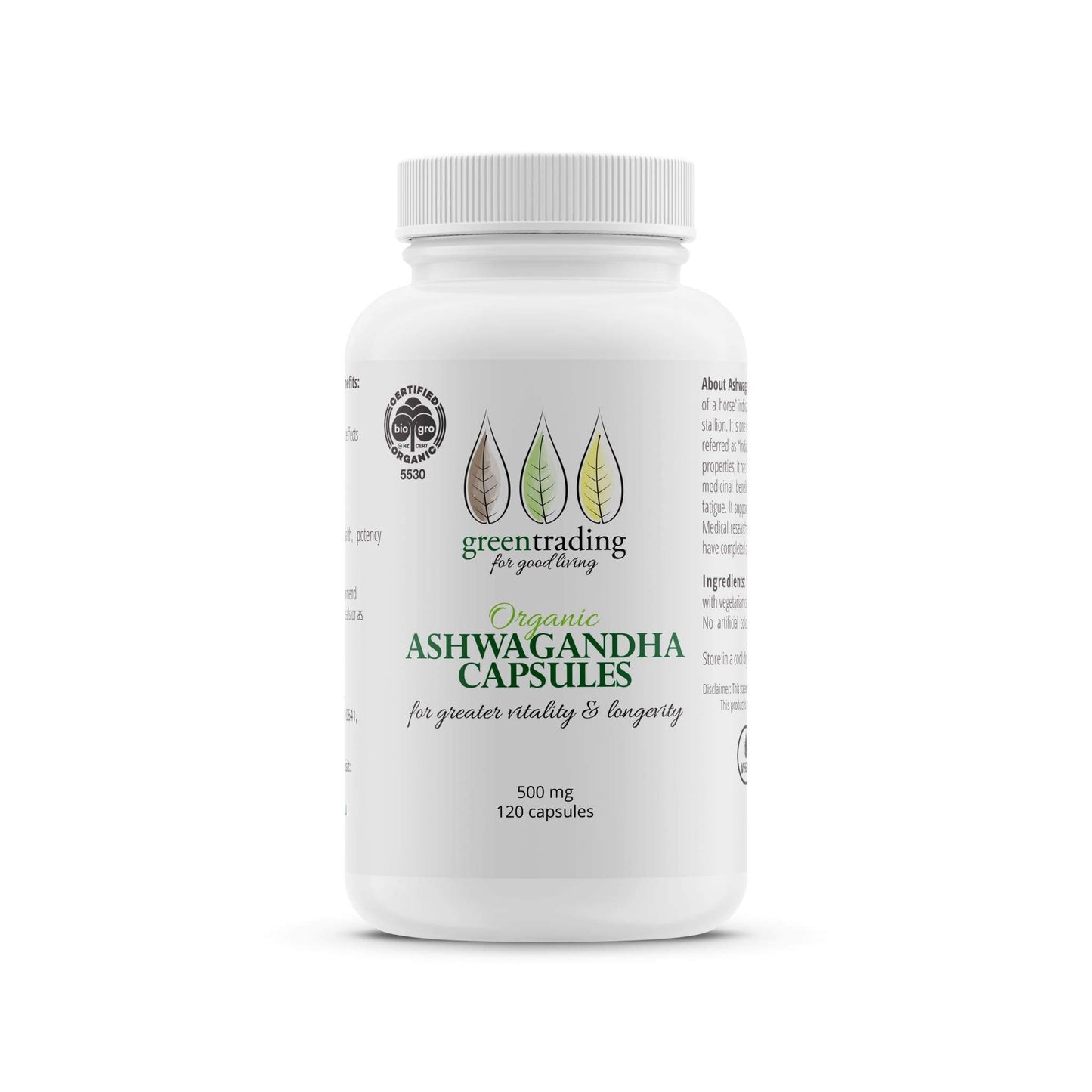 Organic Ashwagandha Powder 250g - greentradingaustralia