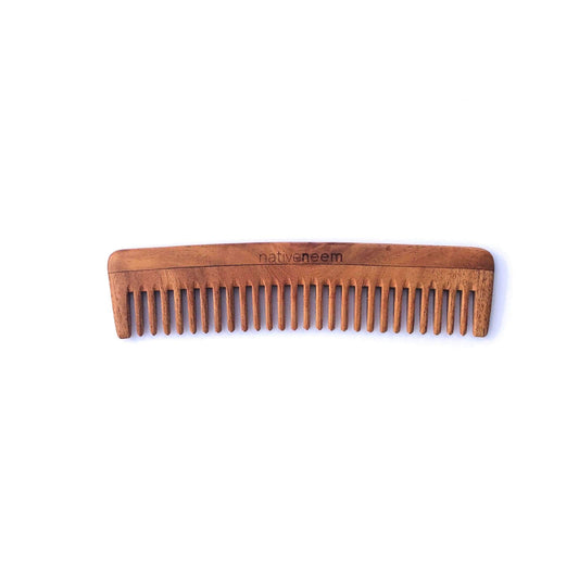 Wooden Neem Comb Wide Tooth - greentradingaustralia